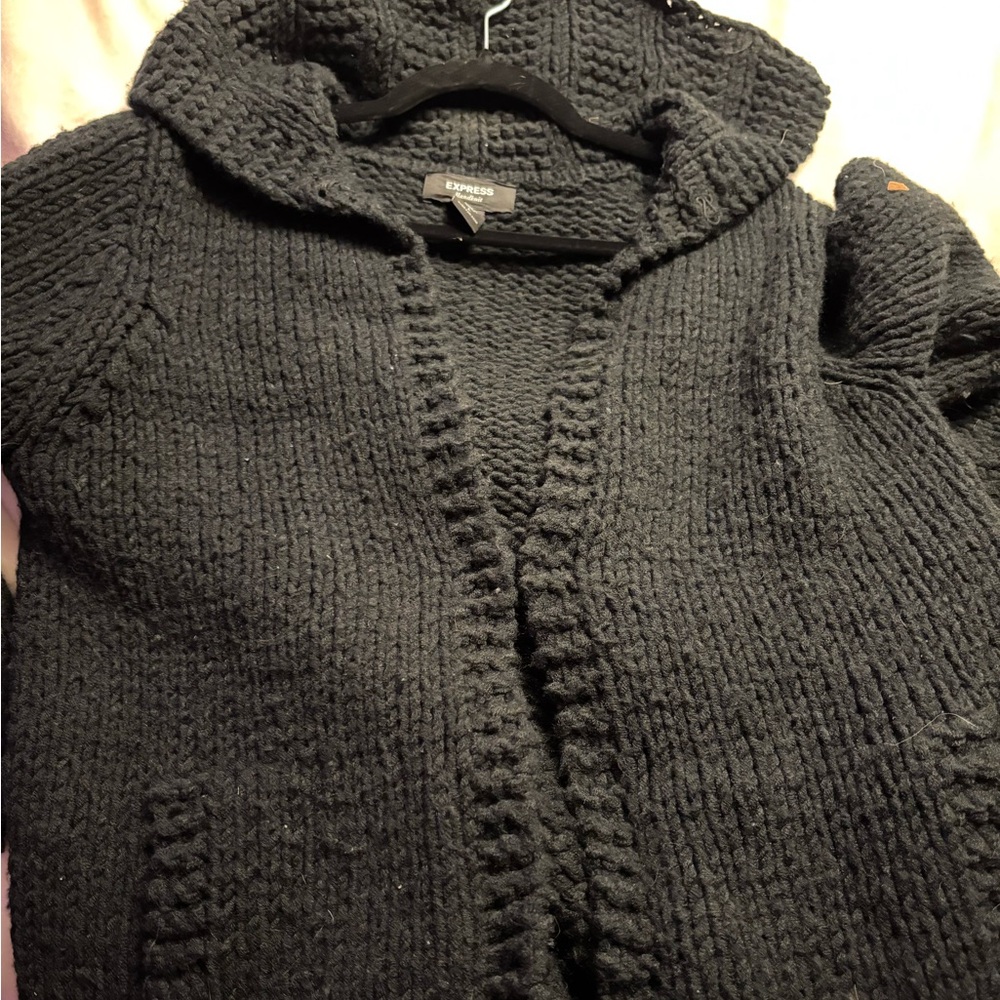 Black Express Hand-knit Cardigan